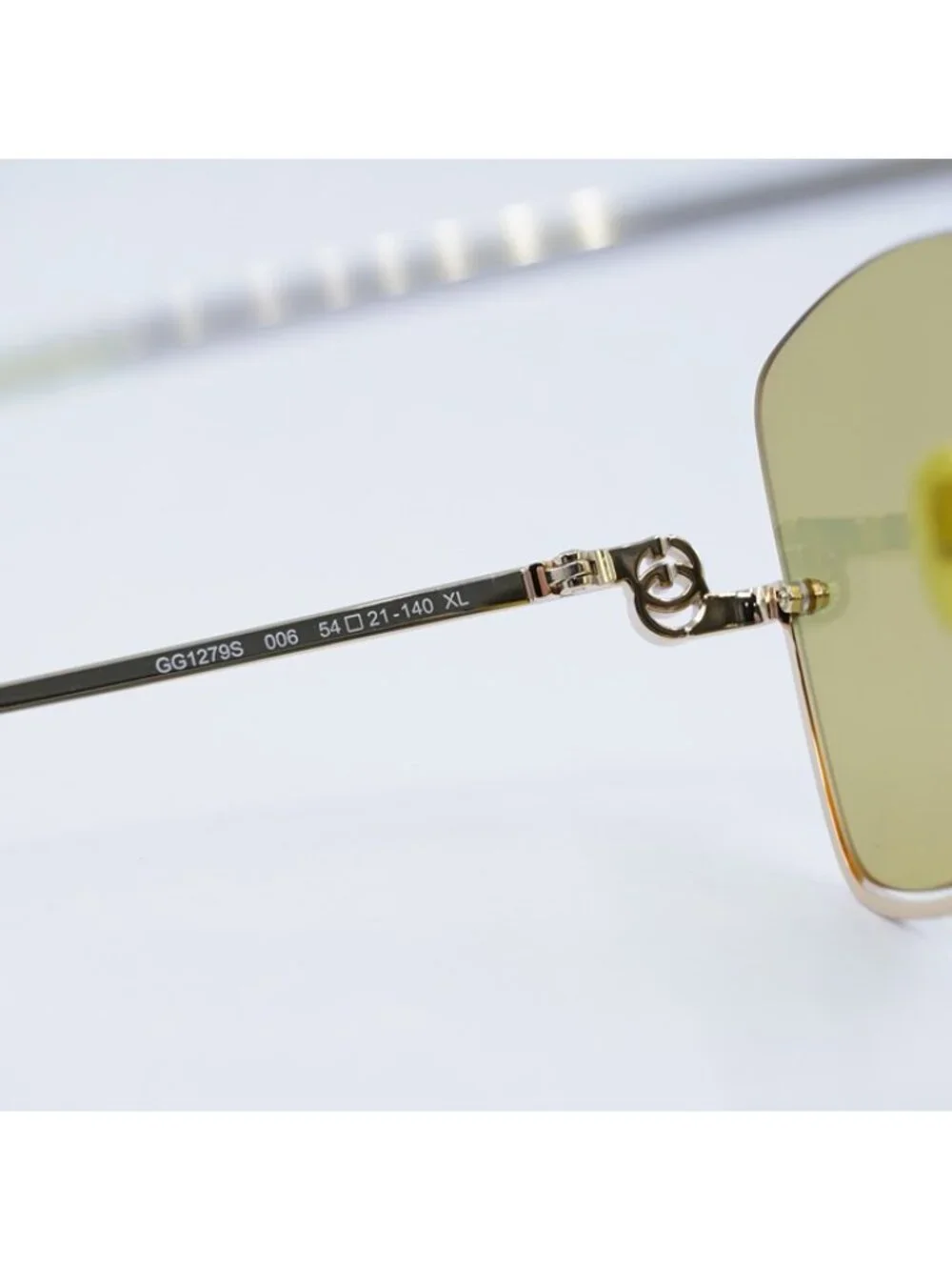 Gucci GG1279S 006 Sunglasses Gold Square Frame, Yellow Gold Mirror Lenses